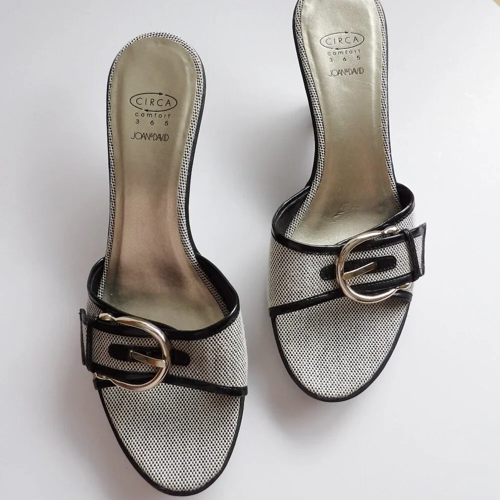 Joan & David Circa Comfort CJTARAH Wedge Heel Dressy Sandal with Buckle 10M EUC